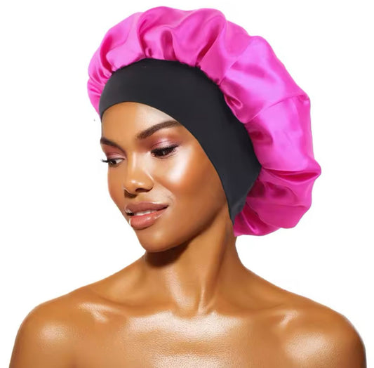 Bonnets en Satin Solide à Bords Larges pour Femme